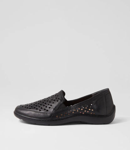 Ziera WAVADA Xf Black Leather Loafers