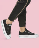 Converse Womens Chuck Taylor All Star Canvas LIFT LOW TOP Black