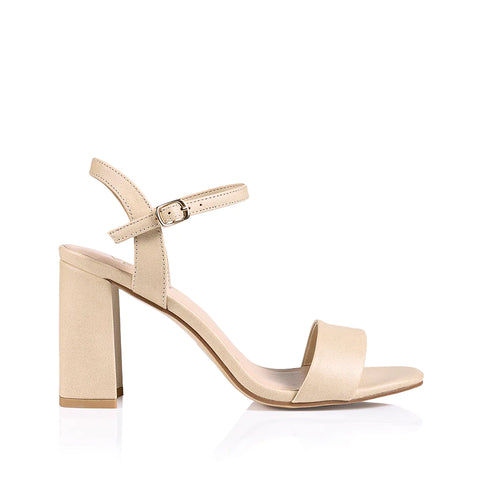 Verali CRANE BLOCK HEEL SANDALS - NUDE SOFTEE
