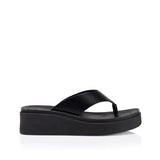 Verali RAMI FLATFORM THONGS - BLACK SMOOTH