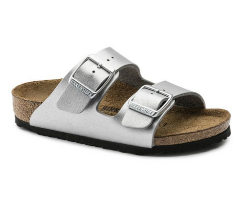 Birkenstock KIDS ARIZONA BIRKO-FLOR Silver Sandals