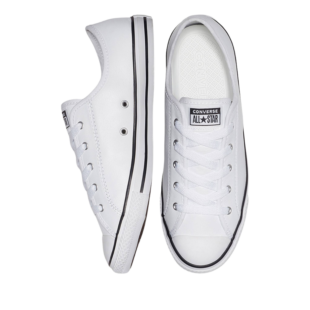 Leather white converse all top stars