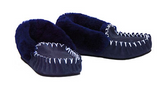 MOCCASINS Adults Navy Slippers