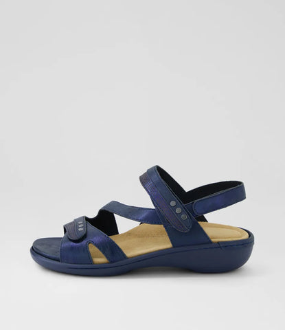Ziera BEAUX W Navy Scratch Cut Leather Sandals