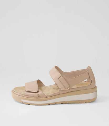 Ziera GEDD W Cafe Pale Rose Gold Leather Sandals