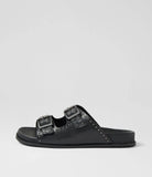 Ziera HARVO W Black Gunmetal Leather Slides