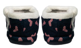 Archline ORTHOTIC SLIPPERS CLOSED Navy with Pink Hearts