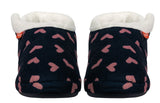 Archline ORTHOTIC SLIPPERS CLOSED Navy with Pink Hearts