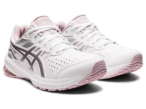 Asics WOMENS GT 1000 LEATHER 2 D WIDE White Pure Silver Sesto Shoex