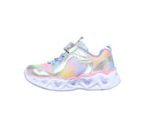 Skechers INFANT GIRLS S LIGHTS: HEART LIGHTS - RAINBOW LUX Silver Multi