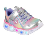 Skechers INFANT GIRLS S LIGHTS: HEART LIGHTS - RAINBOW LUX Silver Multi