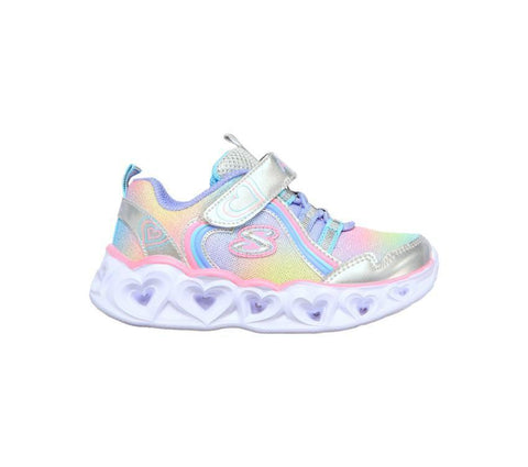 Skechers INFANT GIRLS S LIGHTS: HEART LIGHTS - RAINBOW LUX Silver Multi