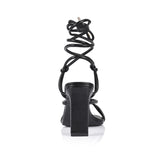 Verali KIARA STRAPPY HEELS - Black Smooth