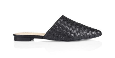 Verali ROSE LOAFER SLIDES - Black Embossed Weave