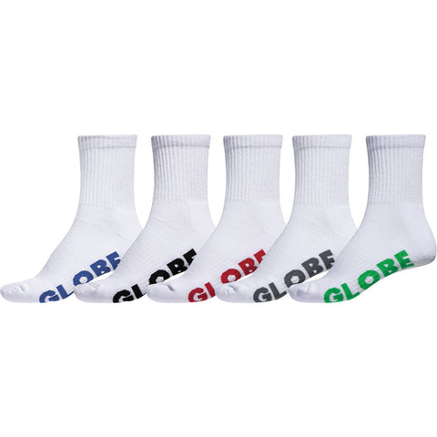 Globe BOYS STEALTH CREW SOCK 5 Pack White