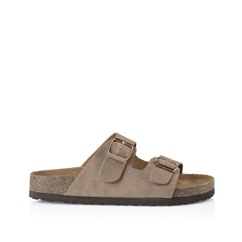 Verali XYLO FOOTBED SLIDES Taupe Micro