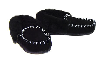 Kids black moccasins online