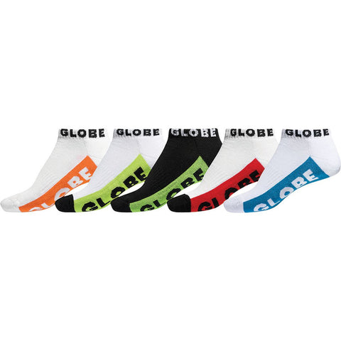 Globe MULTI BRIGHTS ANKLE SOCK 5 Pack Assorted
