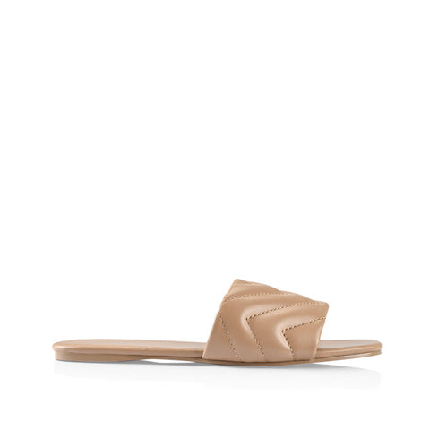 Verali RILEY QUILTED SLIDE Dark Camel